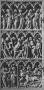 Diptych, 3 registers, 5 arches across (frise d'arcatures; colonnette) (Wing, left)