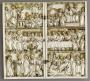 Diptych, 3 registers, bands of rosettes (décor de roses) (Front)