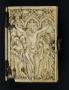 Diptych, 1 register, 3 arches across (plaquettes; frise d'arcature); reused as part of the binding of a book (Wing, right (upper cover))