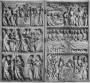 Diptych, 3 registers, bands of rosettes (décor de roses) (Front)