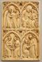 Writing tablet, 2 registers, 2 arches across, bands of rosettes (tablette à écrire; frise d'arcatures; colonnettes; décor de roses) (Front)