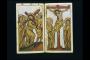 Devotional booklet, with covers, 1 register, 2 arches across and 6 painted panels (frise d'arcatures; plaquette) (Folios 3v-4r)
