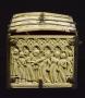 Casket, with arches, quatrefoils, rosettes (coffret; frise d'arcatures; quatre-feuilles) (End, left)