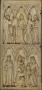Diptych, 2 registers, 3 arches across, bands of rosettes (frise d'arcatures; décor de roses) (Wing, left)