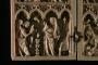 Diptych, 3 registers, 4 arches across (frise d'arcatures; plaquettes; colonnettes) (Front, detail)