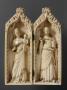 Gabled diptych, 1 register, 1 ogee arch across, bands of rosettes (décor de roses); also known as the Salting Diptych (Front)