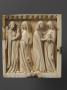 Wing, left (part of a diptych), 2 registers, bands of rosettes (décor de roses) (Front, fragment)